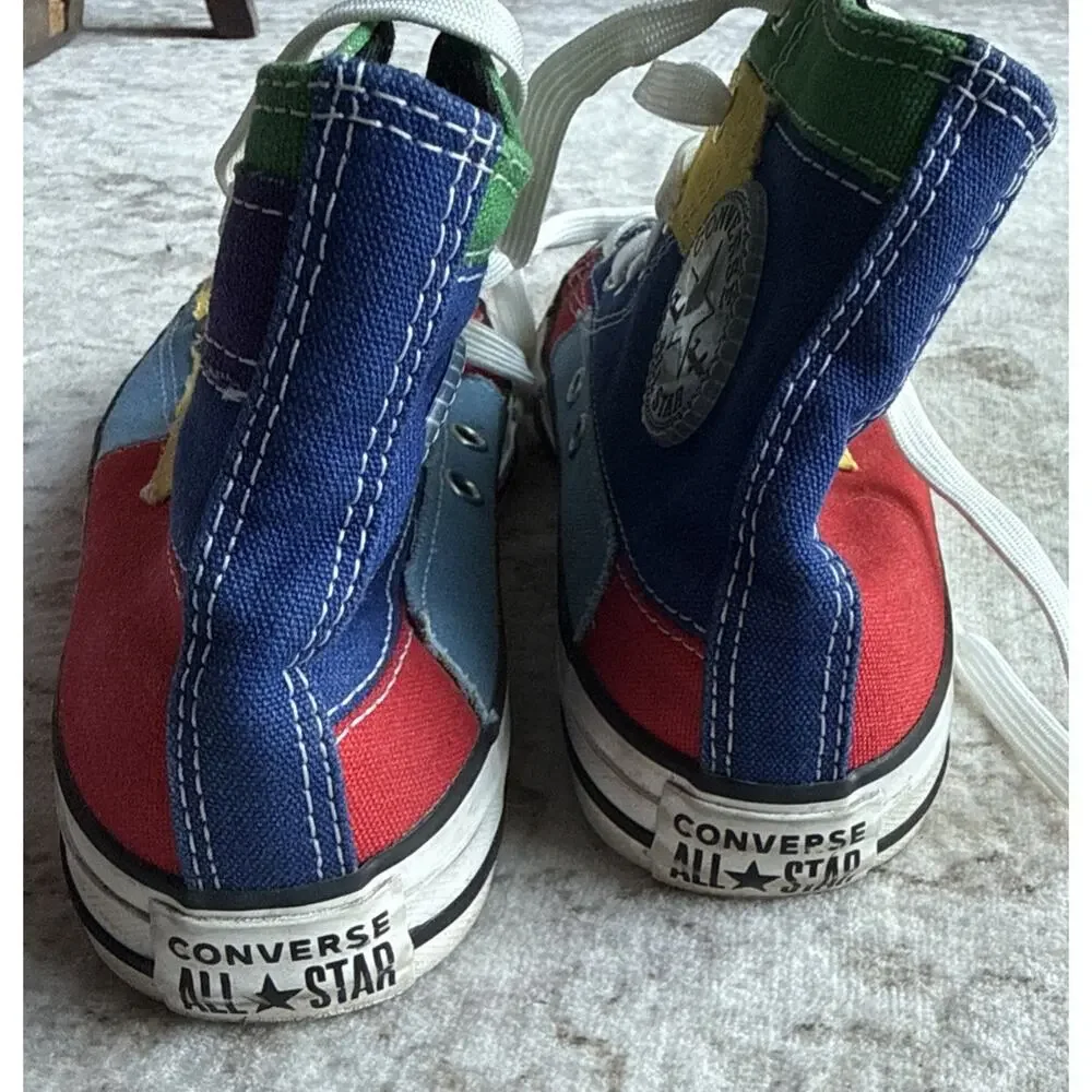 Converse All Star Patchwork Youth High Top Multicolor sneakers Shoes size 3